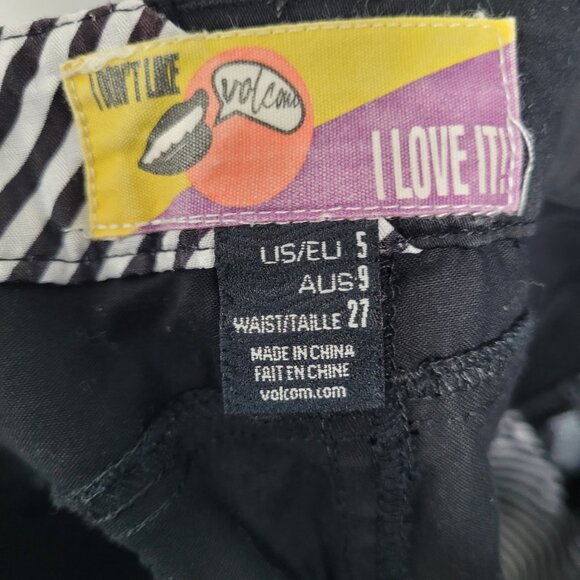 Vintage y2k Volcom black low rise short shorts skater girl size 5 - Picture 3 of 7